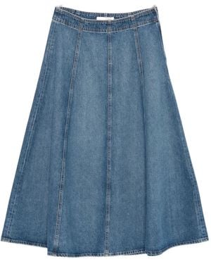 Ulla Johnson Uma Paneled Denim Midi Skirt - Blue