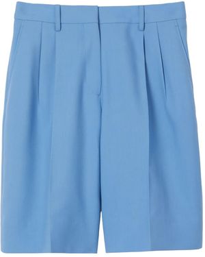 Burberry Short Wool Tailored Shorts - Blue