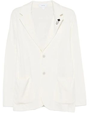 Lardini Flower Brooch Jacket - White