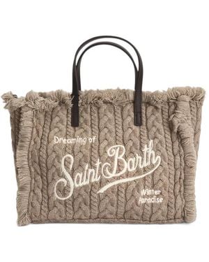 MC2 Saint Barth Colette Bag With Cable-Knit Design - White