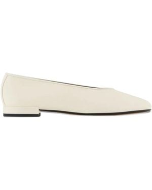 Giorgio Armani Smooth-Leather Ballerinas - Natural