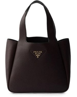 Prada Liaison Small Leather Tote Bag - Black
