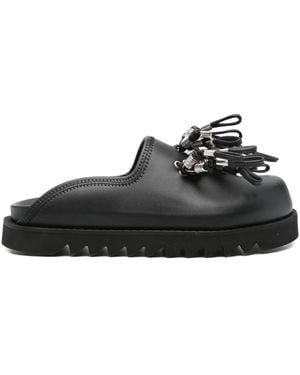 Toga Virilis Tassel-embellished Leather Mules - Black