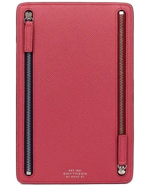 Smythson Panama Multi-Zip Case - Pink