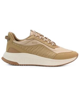 BOSS Ttnm Evo Perforated Panelled Trainers - White