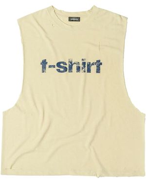 Mainless Oversize Sleeveless T-Shirt - Natural