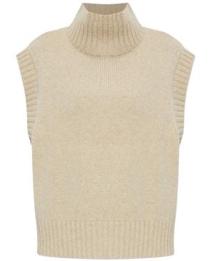Rethinkit Studios Turtleneck Knit Vest - White