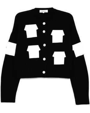Enfold Patched Cardigan - Black