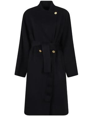 Alberta Ferretti Mantel Mit Gürtel - Schwarz