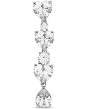 Self-Portrait Crystal-Heart Tiered Earrings - White