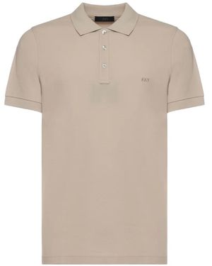 Fay Logo-Embroidered Polo Shirt - Natural