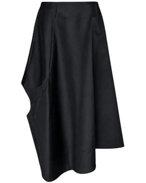 Comme des Garçons Asymmetric Cut-Out Midi Skirt - Black