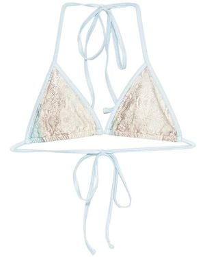 Frankie's Bikinis Nick Animal-Print Bikini Top - White