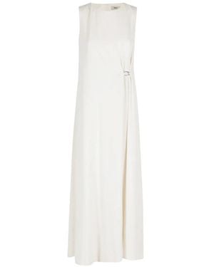 Herno Buckle Detail Midi Dress - White