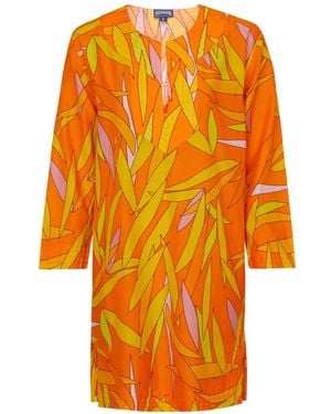 Vilebrequin Caftán De Manga Tres Cuartos - Naranja