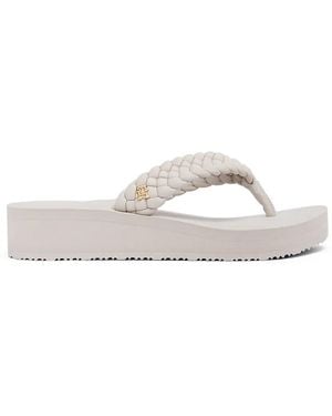 Tommy Hilfiger Braided Platform Sandals - White