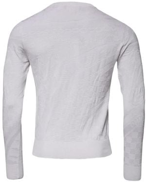 Dolce & Gabbana Embossed Crew-Neck Sweater - Grey