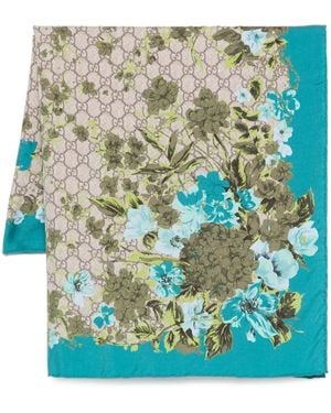 Gucci Sjaal Met Gg-Patroon - Blauw