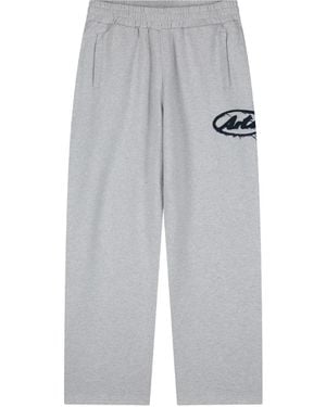 Arte' Logo-Detail Elasticated-Waistband Track Trousers - Grey