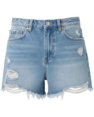 ELEH Distressed Frayed Shorts - Blue