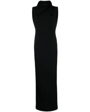 Monot Hooded Open-Back Maxi Dress - Black