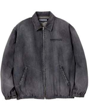 Neighborhood Zip-Up Cotton Denim Jacket - Gray
