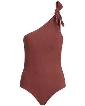 Brunello Cucinelli One-Shoulder Swimsuit - Red