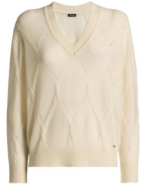 Kiton Opengewerkte Trui Met Diamant-Patroon - Wit