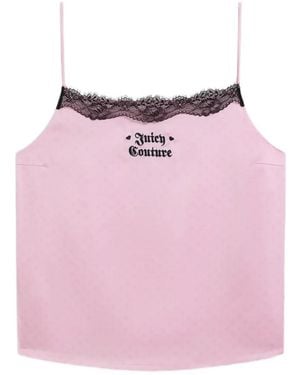 Juicy Couture Lace-Trim Heart-Print Pyjamas - Pink