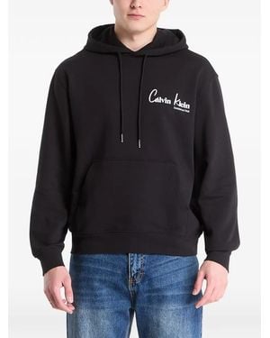 Calvin Klein Logo-Print Hoodie - Black
