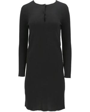 Tom Ford Long-Sleeve Buttoned Mini Dress - Black