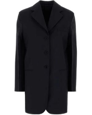 Jil Sander Single-Breasted Notched-Lapels Coat - Blue