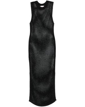 MC2 Saint Barth Eileen Open-Knit Maxi Dress - Black