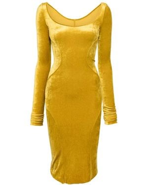 Rick Owens Velour Dress - Yellow