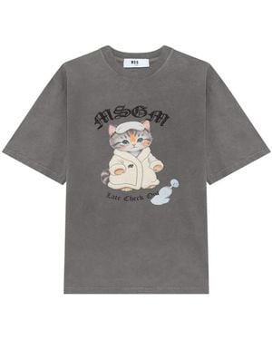 MSGM T-Shirt Con Grafica - Grigio
