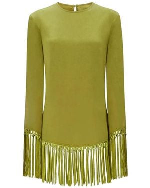 ‎Taller Marmo Claudia Fringe-Trimmed Mini Dress - Green