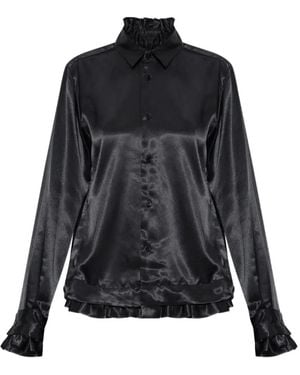 Noir Kei Ninomiya Ruffle-Trim Shirt - Black