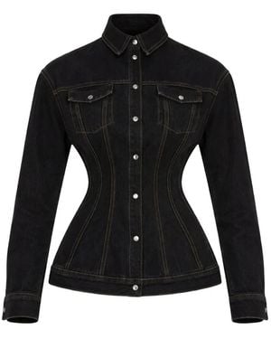 Wardrobe NYC Buttoned Panelled Jacket - Black