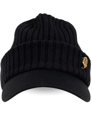 Balmain Ribbed Beanie Cap - Black