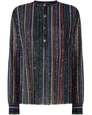 Missoni Sequin-Striped Blouse - Black