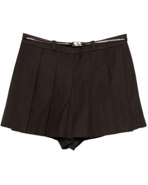 Maje Faltenrock Mit Gürtel - Schwarz