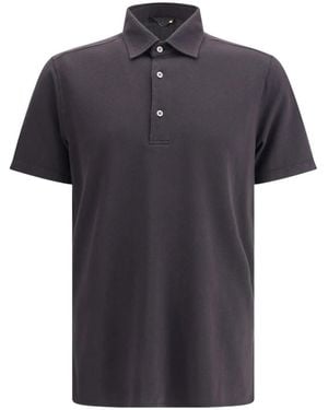 Loro Piana Short-Sleeve Button Polo Shirt - Black