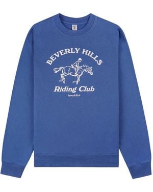 Sporty & Rich Bh Riding Club Graphic Sweatshirt - Blue