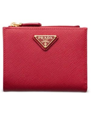 Prada Small Saffiano Leather Wallet - Red