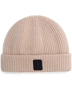 Neil Barrett Logo-Appliqué Beanie - Natural