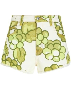 Etro Berryプリント デニムショートパンツ - メタリック