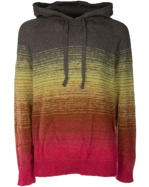 Laneus Hooded Ombre-Effect Jumper - Grey