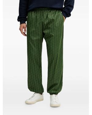 Lacoste Geometric-Pattern Track Trousers - Green