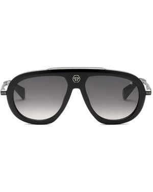 Philipp Plein Pilot-Frame Sunglasses - Black