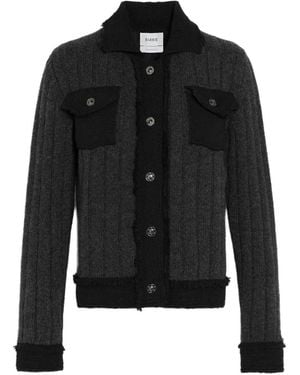 Barrie Ribbed-Knit Denim-Effect Jacket - Black